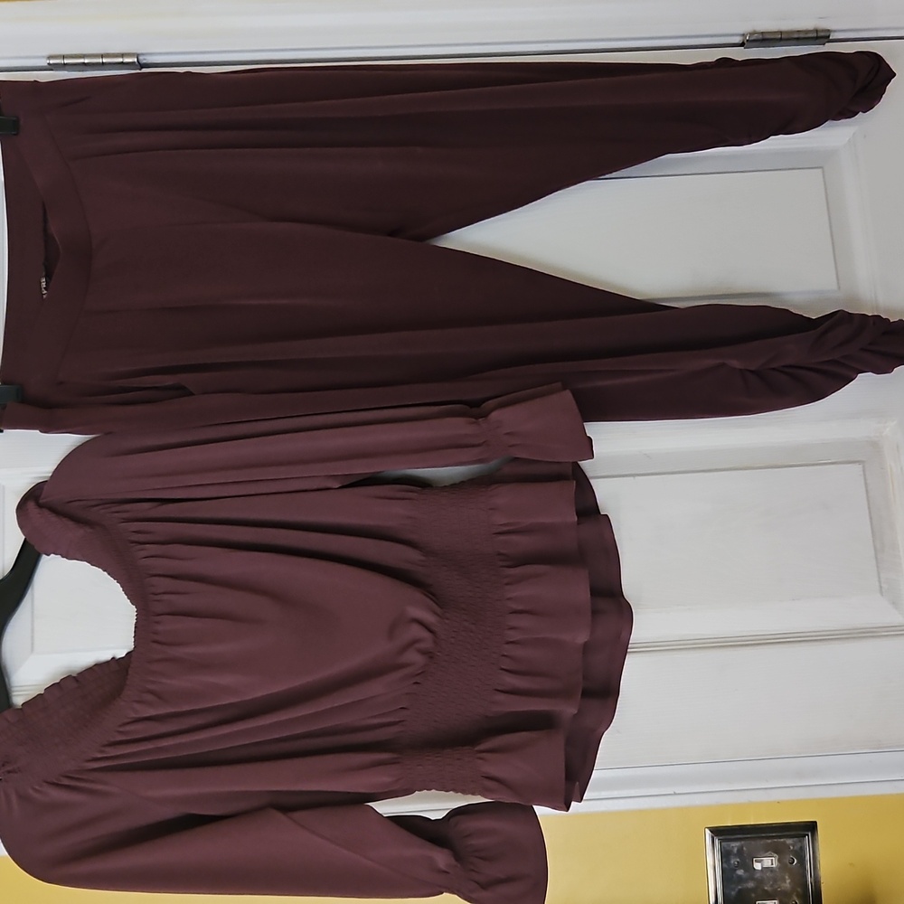 Large Express Elegant  Maroon Two Piece Set Outfit - Picture 2 of 9
